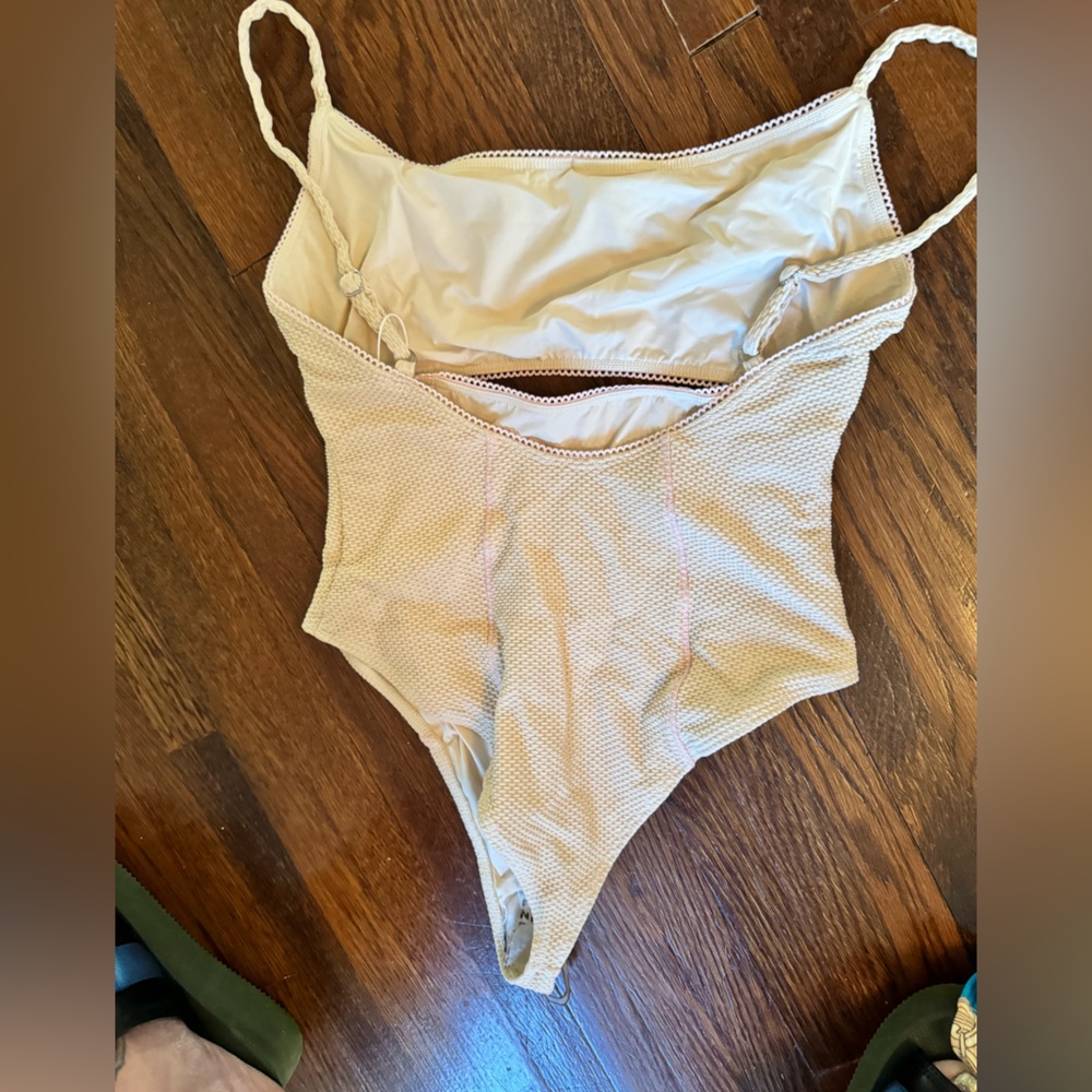 Frankie’s Bikinis Julianna waffle thermal cheeky one piece with cut outs - Picture 12 of 13